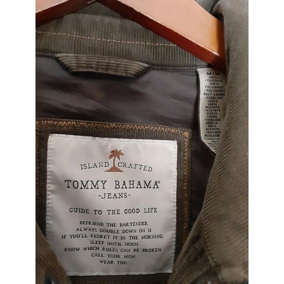 Tommy Bahama Island Crafted Polyimide Quilted Brown Coat Jacket Mens Medium - Picture 6 of 8